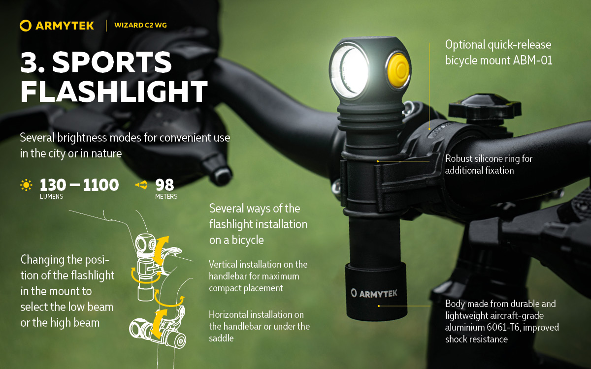 Multi flashlight Armytek Wizard C2 WG USB